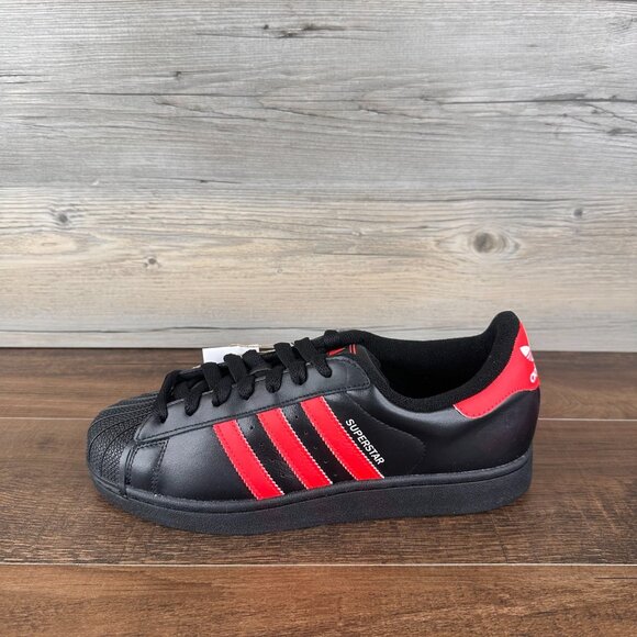 adidas Superstar 2 Mens Size 13 Core Black Lucid Red Cloud White JQ3176 - Picture 2 of 9